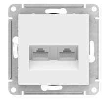 ATLASDESIGN РОЗЕТКА двойная компьютерная RJ45+RJ45, кат.5E, механизм, БЕЛЫЙ