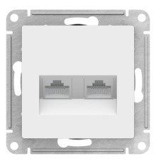 ATLASDESIGN РОЗЕТКА двойная компьютерная RJ45+RJ45, кат.5E, механизм, БЕЛЫЙ