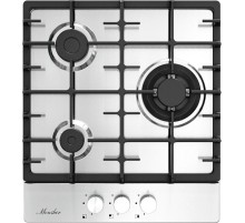 Варочная поверхность MONSHER/ Варочная поверхность MONSHER, газ, High-Tech, 44 см, автоматический электроподжиг, газ-контроль, форсунки под сжиженый газ, SABAF конфорки, чугунные решетки, цвет нержавеющая сталь