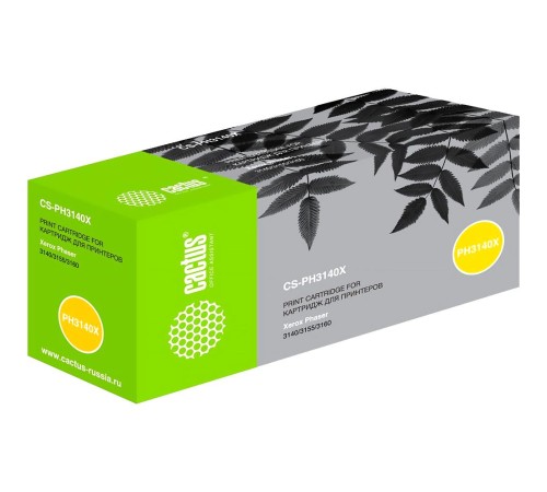 -/ Картридж лазерный Cactus CS-PH3140X 108R00909 черный (2500стр.) для Xerox Phaser 3140/3155/3160