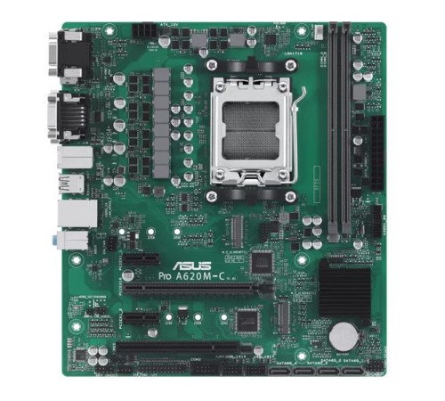 Материнская плата ASUS PRO A620M-C-CSM, AM5, A620, 2*DDR5, 4*SATA, 2*M.2, 2*USB 3.2, 3*USB 2.0, Type-C, 1*COM port, 2*PCIx16, 2*PCIx1, DP+HDMI+DVI-D+VGA, mATX; 90MB1F80-M0EAYC