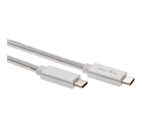 Кабель/ Кабель USB 3.1 Type Cm -- Cm IC 5А 20Gbs длина 2M, Telecom <TC420S-2M> серебряный Кабель/ Кабель USB 3.1 Type Cm -- Cm IC 5А 20Gbs длина 2M, Telecom <TC420S-2M> серебряный