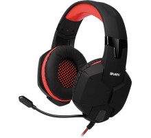 Игровые стереонаушники с микрофоном SVEN AP-G988MV, черный-красный