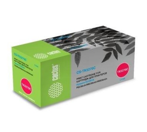 -/ Картридж лазерный Cactus CS-TK5270C TK-5270C голубой (6000стр.) для Kyocera Ecosys P6230cdn/M6230cid