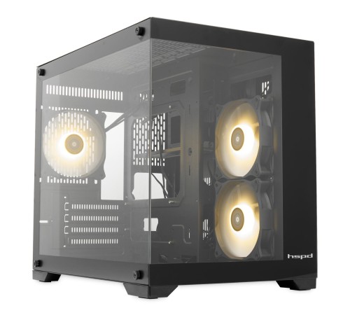 Корпус без блока питания/ Case HSPD F330, Panoramic Mini-tower, Black, TG, 0.5 SPCC, 3x120mm ARGB (FN027) mATX, mITX 160/400/200mm 1x2.5", 2x3.5", 4xPCI 1xUSB-C 3.0, 2xUSB-A1.0 428x280x375mm Корпус без блока питания/ Case HSPD F330, Panoramic Mini-tower, Black, TG, 0.5 SPCC, 3x120mm ARGB (FN027) mATX, mITX 160/400/200mm 1x2.5", 2x3.5", 4xPCI 1xUSB-C 3.0, 2xUSB-A1.0 428x280x375mm