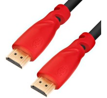 Greenconnect Кабель 1.5m, HDMI версия 2.0 HDR 4:2:2, Ultra HD, 4K 60 fps 60Hz/5K*30Hz, 3D, AUDIO, 18.0 Гбит/с, 28/28 AWG, OD7.3mm, тройной экран, черный, красные коннекторы, GCR-HM3012-1.5m