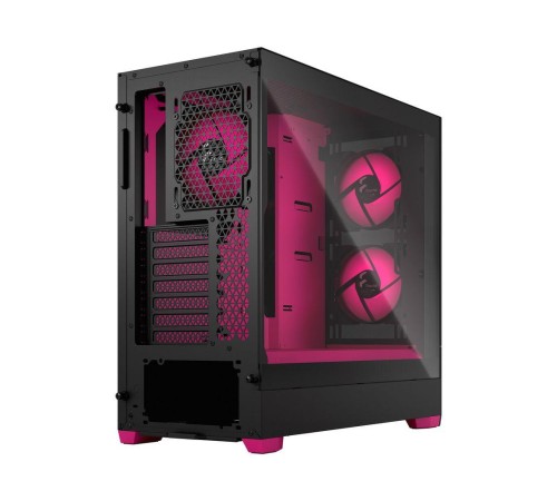 Корпус ПК без блока питания/ Case Fractal Design Pop Air RGB Magenta Core TG Clear Tint, Midi-Tower, 3x120mm RGB, 2xUSB-A 3.2 ATX, mATX, mITX Black/Magenta