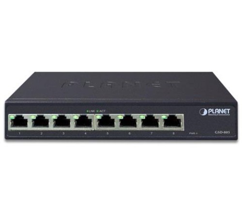 коммутатор/ PLANET 8-Port 1000Base-T Desktop Gigabit Ethernet Switch - Internal Power