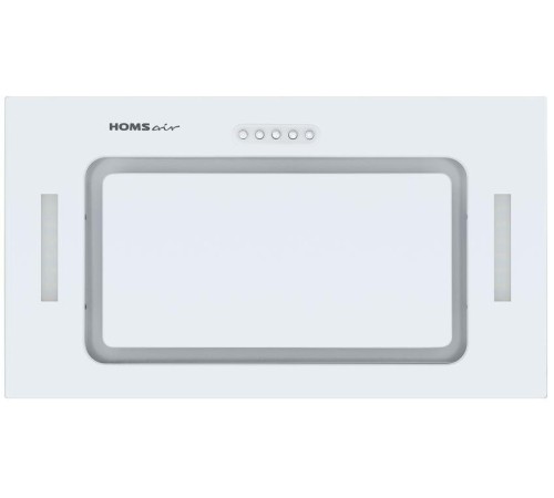 ВЫТЯЖКА HOMSair CROСUS PUSH 52 Glass White/ полновстраиваемая, кнопочное управление, 3 скорости, 850 м3/ч, до 30 м2, 53 дБ, угольный фильтр CF02X - 2 шт, ШхВхД: 518х191х290 мм, белый цвет
