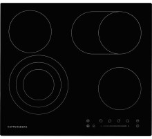 Встраиваемые электрические панели Kuppersberg/ Электрическая,  Электричекая независимая стеклокерамическая варочная поверхность, ширина 60 см, 4 зоны ускоренного нагрева HI-Light, 1 зона с тройным расширением, 1 зона с двойным расширением, сенсорное управ