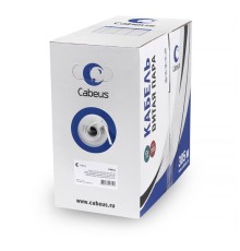 кабель Cabeus UTP-4P-Cat.6-SOLID-LSZH-GY Кабель витая пара UTP (U/UTP), категория 6, 4 пары (23 AWG), одножильный, LSZH нг(А)-HF, серый (305 м)