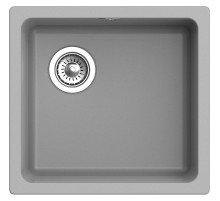 Кухонная мойка RIVELATO RIVELATO Мойка BERKANA 45 1-чаш 485*455, монтаж: универсальный, материал: кварц, цвет: серый металлик