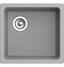 Кухонная мойка RIVELATO RIVELATO Мойка BERKANA 45 1-чаш 485*455, монтаж: универсальный, материал: кварц, цвет: серый металлик