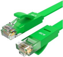 Greenconnect Патч-корд PROF плоский прямой 0.15m, UTP медь кат.6, зеленый, позолоченные контакты, 30 AWG, ethernet high speed 10 Гбит/с, RJ45, T568B