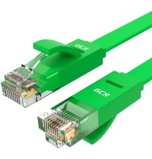 Greenconnect Патч-корд PROF плоский прямой 0.15m, UTP медь кат.6, зеленый, позолоченные контакты, 30 AWG, ethernet high speed 10 Гбит/с, RJ45, T568B