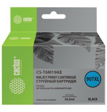 -/ Картридж струйный Cactus CS-T6M19AE №907XL черный (56.6мл) для HP OJP 6950/6960/6970