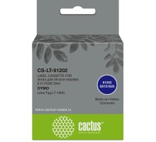 -/ Картридж ленточный Cactus CS-LT-91202 91202 черный/желтый для Dymo Letra Tag LT-100H