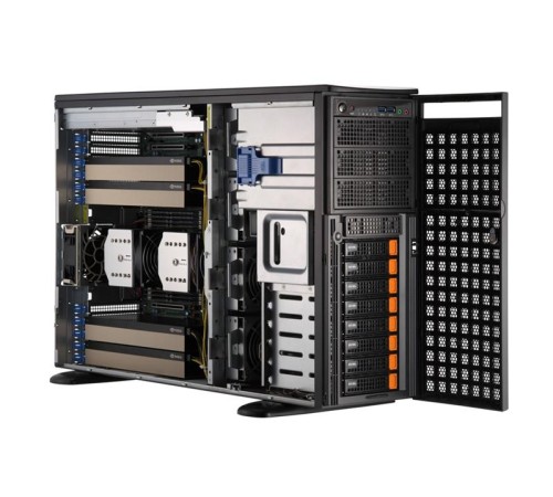 Серверная платформа Supermicro SuperServer GPU Tower 741GE-TNRT noCPU(2)4rd Gen Xeon Scalable/TDP 350W/no DIMM(16)/ SATARAID HDD(8)LFF/2xM.2 NVMe 3xFH/2x10GbE/2x2000W