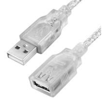 Greenconnect Удлинитель 0.75m USB 2.0, AM/AF, прозрачный, литой, 28/28 AWG, экран, армированный, морозостойкий, GCR-UEC21M-BB2S-0.75m