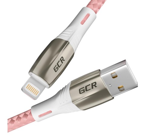 Greenconnect Кабель 1.2m для iPod, iPhone, iPad series MERCEDES& LED, PINK NYLON, супер быстрая зарядка, MFI, GCR-52165 Greenconnect Кабель 1.2m для iPod, iPhone, iPad series MERCEDES& LED, PINK NYLON, супер быстрая зарядка, MFI, GCR-52165