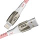 Greenconnect Кабель 1.2m для iPod, iPhone, iPad series MERCEDES& LED, PINK NYLON, супер быстрая зарядка, MFI, GCR-52165