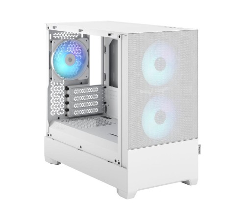 Корпус ПК без блока питания/ Case Fractal Design Pop Mini Air RGB TG Clear Tint, Mini-Tower, 3x120mm RGB, 2xUSB-A 3.2 mATX, mITX White