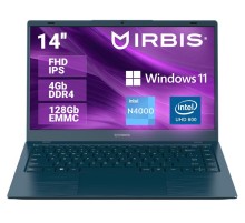 Ноутбук IRBIS  BreezeBook 14 14NBC0003 14“ CPU: N4000, 14"LCD 1920*1080 IPS , 4GB+128GB EMMC, AC wifi, Front camera: 0.3MP, 7.6V 4000mha battery, ABCD plastic, WIN Pro (потертости)