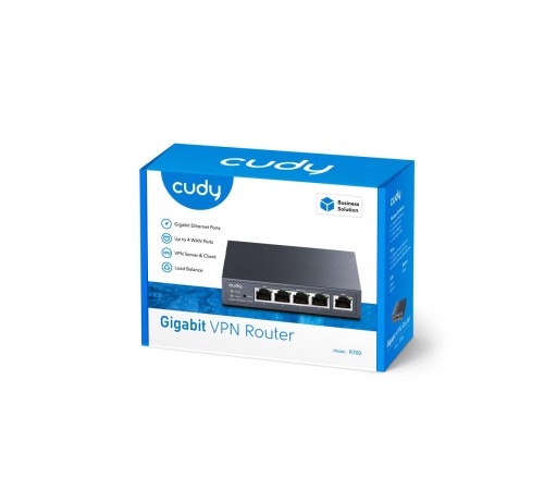 Маршрутизатор/ Gigabit Multi-WAN VPN Router, 1 GbE WAN,  1GbE LAN, 3 Configurable WAN/LAN,  Load balancing,  Link Backup, Zerotier/Wireguard/OpenVPN/IPSec/L2TP/PPTP VPN Server and Client, Zerotier,  IPv6, TR069/098/TR181/TR111, DNS over Cloudflare/Google/