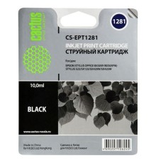 -/ Картридж струйный Cactus CS-EPT1281 T1281 черный (10мл) для Epson Stylus S22/S125/SX420/SX425/Office
