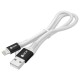 GCR Кабель PREMIUM 1.0m AM/Lightning LED для iPhone, iPad, Air, MFi, белый силикон, AL case черный, прозрачный ПВХ, GCR-54442