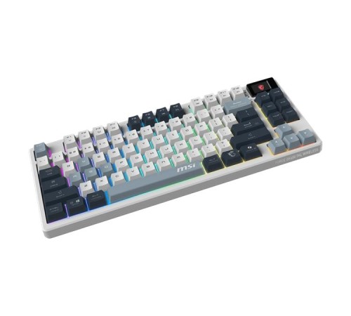 Клавиатура беспроводная Keyboard MSI FORGE GK600 TKL, Wireless, Mechanical Linear Switches, RGB LED, 4000mA/h, Sky