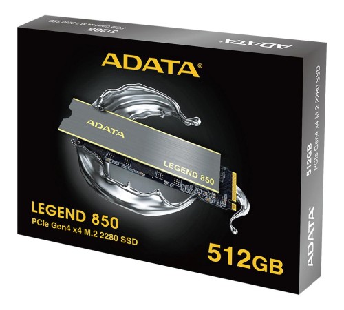 Твердотельный накопитель/ ADATA SSD LEGEND 850, 512GB, M.2(22x80mm), NVMe 1.4, PCIe 4.0 x4, 3D NAND, R/W 5000/2700MB/s, IOPs 380 000/530 000, TBW 500, DWPD 0.54, with Heat Sink (5 лет) Твердотельный накопитель/ ADATA SSD LEGEND 850, 512GB, M.2(22x80mm), NVMe 1.4, PCIe 4.0 x4, 3D NAND, R/W 5000/2700MB/s, IOPs 380 000/530 000, TBW 500, DWPD 0.54, with Heat Sink (5 лет)
