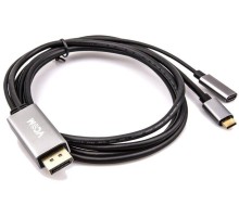 Кабель-адаптер/ Кабель-адаптер USB 3.1 Type-Cm --> DP(m) 4K@60Hz, 1.8m , PD,Aluminium Shell, VCOM <CU422MCPD-1.8M>