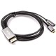 Кабель-адаптер/ Кабель-адаптер USB 3.1 Type-Cm --> DP(m) 4K@60Hz, 1.8m , PD,Aluminium Shell, VCOM <CU422MCPD-1.8M>