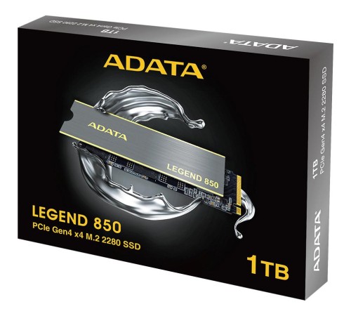 Твердотельный накопитель/ ADATA SSD LEGEND 850, 1TB, M.2(22x80mm), NVMe 1.4, PCIe 4.0 x4, 3D NAND, R/W 5000/4500MB/s, IOPs 400 000/550 000, TBW 1000, DWPD 0.54, with Heat Sink (5 лет) Твердотельный накопитель/ ADATA SSD LEGEND 850, 1TB, M.2(22x80mm), NVMe 1.4, PCIe 4.0 x4, 3D NAND, R/W 5000/4500MB/s, IOPs 400 000/550 000, TBW 1000, DWPD 0.54, with Heat Sink (5 лет)