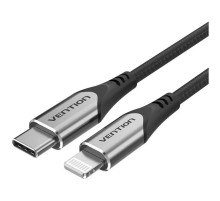 Кабель Vention USB 2.0 CM/Lightning 8M для iPad/iPhone - 1м. Серебристый