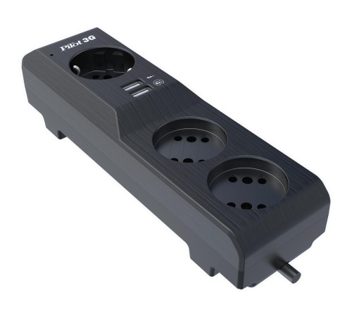 Сетевой фильтр/ Surge protector Pilot 3G 3xGP euro outlets, 10А/2.2кВа, 2xUSB, 3m, grafit Сетевой фильтр/ Surge protector Pilot 3G 3xGP euro outlets, 10А/2.2кВа, 2xUSB, 3m, grafit