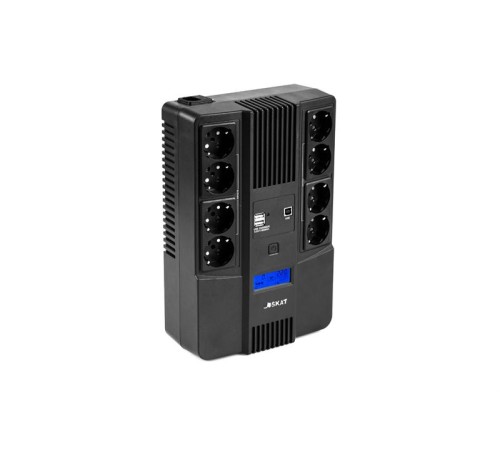 Источник бесперебойного питания (8933) SKAT-UPS 800-AID-IN-1x9-8 ИБП 220В 480Вт, LCD, АКБ 1x 9Ач, line interactive, мод.синус, 8хSchuko,2xUS Источник бесперебойного питания (8933) SKAT-UPS 800-AID-IN-1x9-8 ИБП 220В 480Вт, LCD, АКБ 1x 9Ач, line interactive, мод.синус, 8хSchuko,2xUS