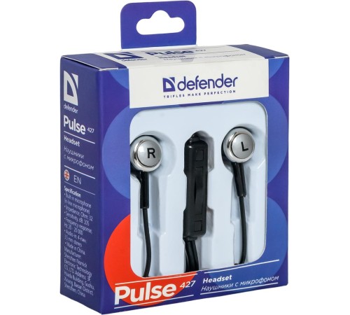 Defender Гарнитура для смартфонов Pulse 427 черный, вставки