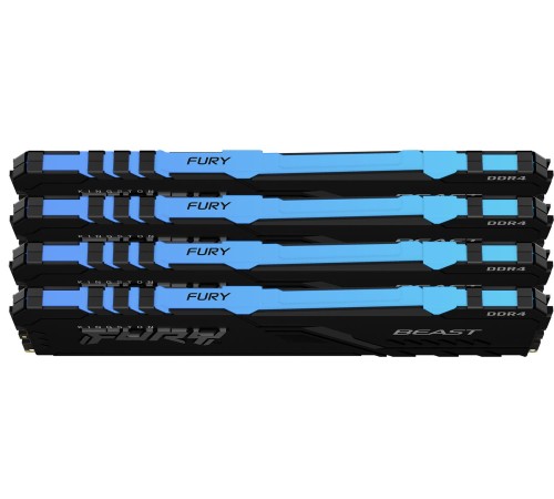 Память оперативная/ Kingston 64GB 2666MT/s DDR4 CL16 DIMM (Kit of 4) 1Gx8 FURY Beast RGB Память оперативная/ Kingston 64GB 2666MT/s DDR4 CL16 DIMM (Kit of 4) 1Gx8 FURY Beast RGB