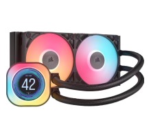 Система жидкостного охлаждения/ Water Cooling System Corsair iCUE LINK TITAN 240 RX LCD (240mm, Black, RGB/ Fans: 2x120mm, 73.5CFM, 36dBA, 2100RPM/ S: 1851, 1700, AM5, AM4)