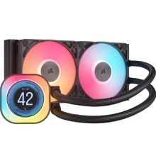 Система жидкостного охлаждения/ Water Cooling System Corsair iCUE LINK TITAN 240 RX LCD (240mm, Black, RGB/ Fans: 2x120mm, 73.5CFM, 36dBA, 2100RPM/ S: 1851, 1700, AM5, AM4)