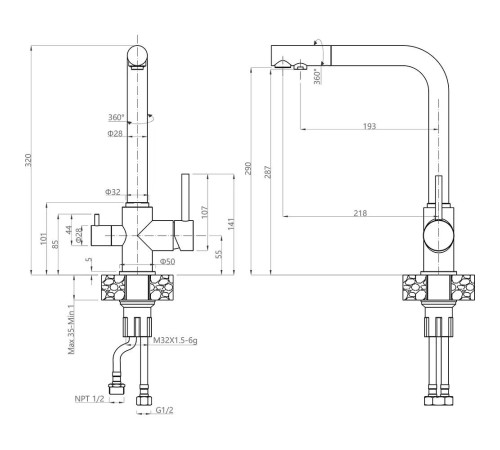 Смеситель GRANFEST 3611 cashmere смеситель для кухни, Г-образный, материал: нержавеющая сталь, поворотный излив, цвет кашемир