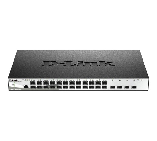 Коммутатор/ DGS-1210-28XS/ME/B2A Managed L2 Metro Ethernet Switch 24x1000Base-X SFP, 4x10GBase-X SFP+, CLI, RJ45 Console, RPS