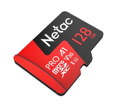 Носитель информации Netac P500 Extreme PRO 128GB MicroSDXC V30/A1/C10 up to 100MB/s, retail pack with SD Adapter