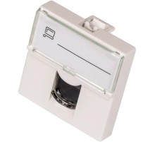  Вставка Mosaic 45x45, RJ-45 UTP, кат.6, со шторкой и увеличенным окном маркировки, белая