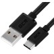 GCR Кабель 1.0m TypeC, черный, быстрая зарядка, 28/24 AWG