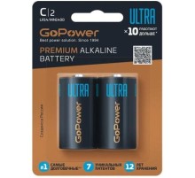 Батарейка/ Батарейка GoPower ULTRA LR14 C BL2 Alkaline 1.5V (2/12/192) (2 шт.)