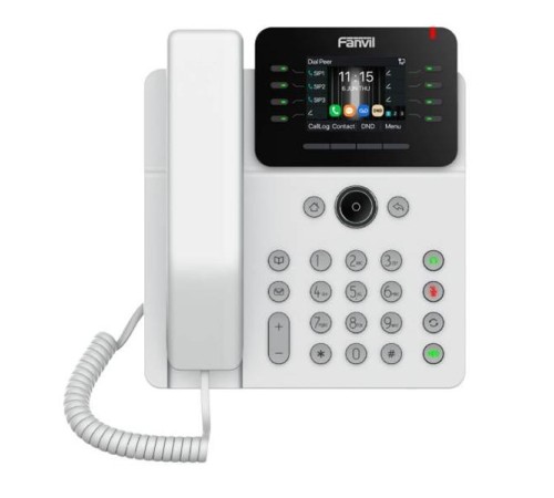 SIP-Телефон Fanvil V62G, 12 SIP-акк., 2,8", 320x240 Цвет. экран, POE, БП в комп., 2x1 Gbps, Белый