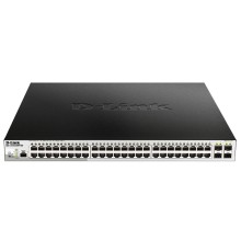 Коммутатор/ DGS-1210-52MPP/ME Managed L2 Metro Ethernet Switch 48x1000Base-T PoE, 4x1000Base-X SFP, PoE Budget 740W, Surge 6KV, CLI, RJ45 Console, Dying Gasp